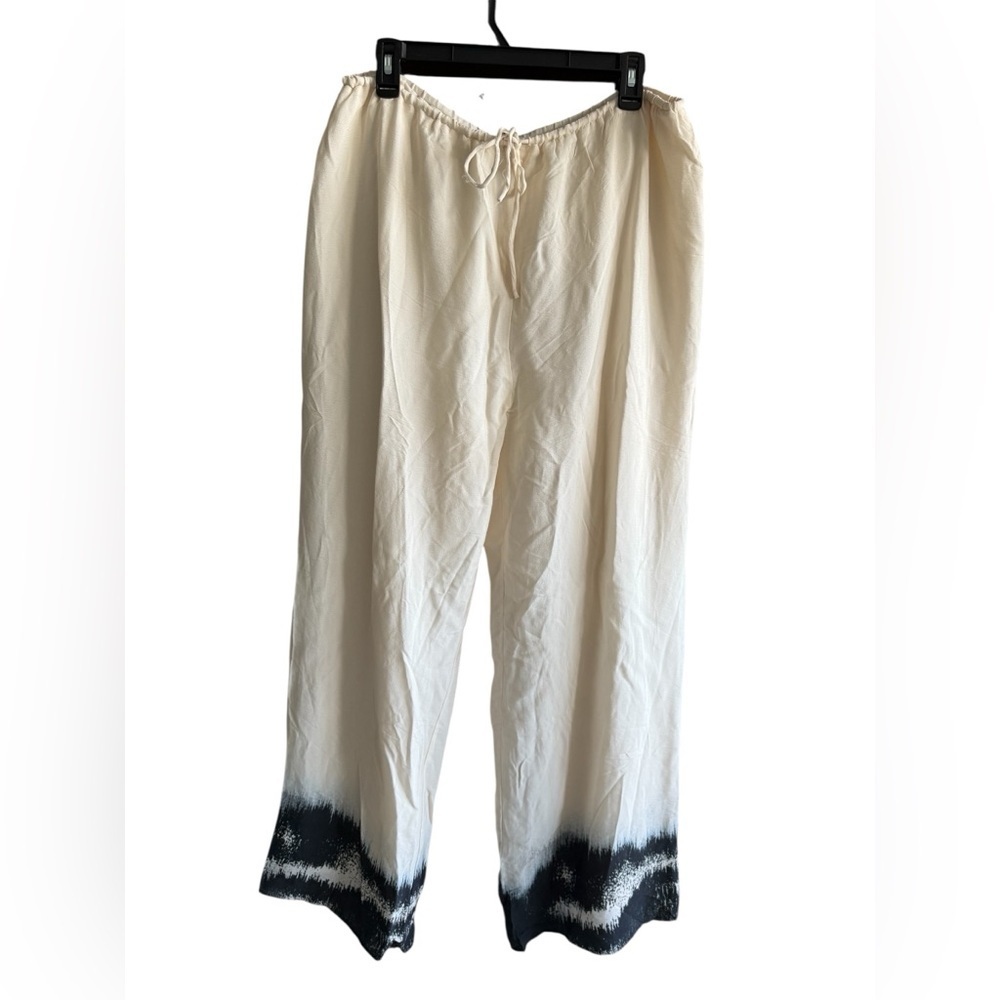 DISSH Cream Drawstring Wide Leg Pants Size 14 NWT